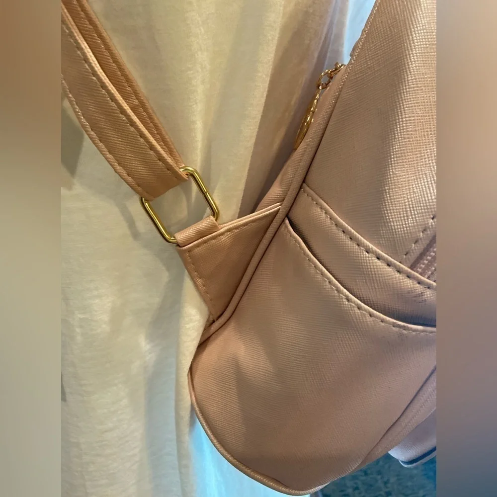 I Ihayner~Sweet Light Pink Bowknot Faux Leather Mini Backpack/Purse~Poly Lining~